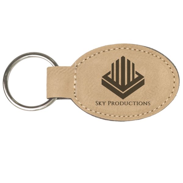 Leatherette Oval Keychains