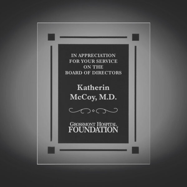 8" x 10" Solid Black Acrylic Clear Plaque