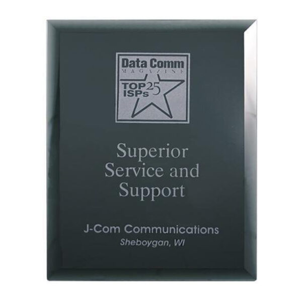 8 x 10 Black Mirror Glass Plaque