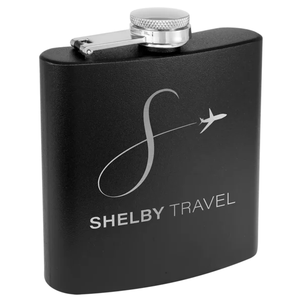 ​6 oz. Powder Coated Stainless Steel Flask
